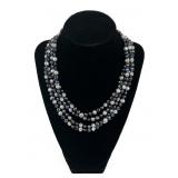 Double Strand pearl like necklace with AJ .925