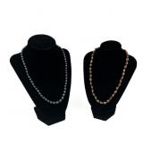 Blue Pearl like Necklace with .925 clasp,