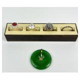 14k FZN VN ring S 6, Ring marked Sajen S 7, Jade