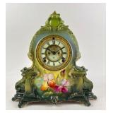 Ansonia Royal Bonn Porcelain Mantle Clock