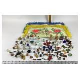 Miniature Ceramic Figurines, Souvenir Linens