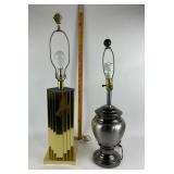 Brass Plated Table Lamp, Chrome Table Lamp