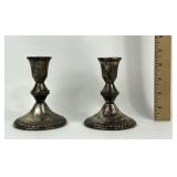 (2) Matching Poole Sterling Silver Weighted Candle
