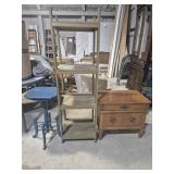 Side Table Painted Blue (14 in. X 14 in. X 27