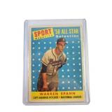 1958 Topps HOF Warren Spahn Baseball Card