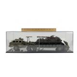 Military Tank Transport Model Diorama in case