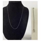 .925 Sterling Silver Chain and Bracelet