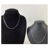 (2) .925 Sterling Silver Chains Made inï¿½Italy