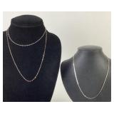 Two .925 Sterling Silver Chains, Italy