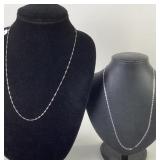 .925 Sterling Silver Chains, 20in and 24in