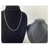 (2) .925 Sterling Silver Chains, Italy