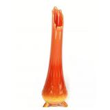 Dreamsicle Glass swung Three-Footed Vase