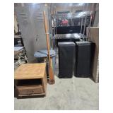 Kenwood Speakers (2), Glad 20 Gallon Plastic Step