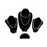 .925 Sterling Silver clasp neckace with pearl like