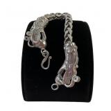 Silver tone dragon bracelet