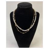 Pearl like necklace with Gold tone .925 Italy