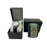 NIB Adrienne blue stone wrist watch, NIB Peck &