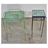 Metal Plant Stand & Wrought Iron With Ceramic Top