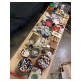 Sewing Tins & Thread Spools, Buttons, Egg Cooker,
