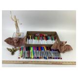 Bendable model figure, (2) Batty Ty Beanie Babies,