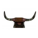 Mexican Leather-Wrapped Longhorn Mount