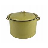 Yellow Enamel Stock Pot With Lid