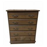 5 drawer wood dresser 33x17x41.5