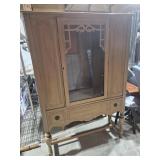 China Cabinet With Glass Door With Wood Shelves &