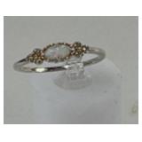 Sterling Silver Ring With Opal Gemstone Inlay