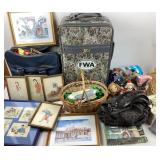 Framed Art, Travel Bags, Wicker Baskets, Purse, Cl