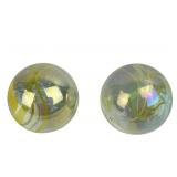 (2) Large irridescent Shooter Marbles