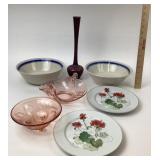 Fenton Swan Bowl, Stoneware, MCM Amethyst Vase, Po