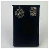 .925 Sterling Sliver unmatched earrings: Screw