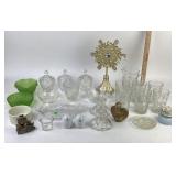 Pressed Glassware, Green Bowls, Decorative Items