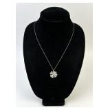 Sterling Marked Chain, Shamrock pendant stamped