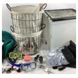 Wire Baskets, Plastic Bin, Vases, Snorkles, Sungla