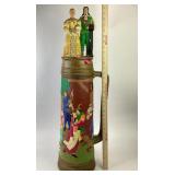 Painted and glazed Ceramic Beer Stein with lid,