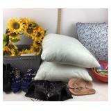 Decorative Pillows, Sunflower Wreath, Shoes