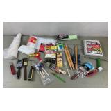 Painting supplies- brushes, rollers, dropcloths