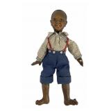 Hand-Carved Wooden Black Americana Doll With Paint