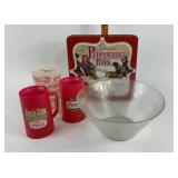 Coca-Cola Mugs, Peppermint Bark Tin, Bowl