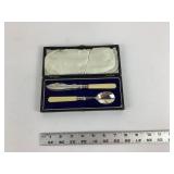 Silver-Plated Jam Spoon and Butter Knife In Case