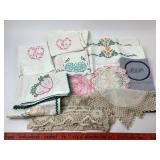 Crochet Table Runner, Doily, Embroidered Dish Towe
