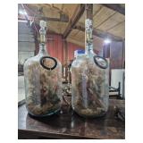 Glass Water Jug Geranium Lamps (2) 30 Inches Tall