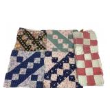 Jacobï¿½s Ladder and 9 Patch Quilt Blocks, Hand Stit