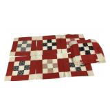 Red, White, Black Quilt Blocks