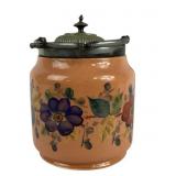 Biscuit Jar With Floral Design