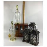 Excelsior Cut Glass Table Lamps, Wooden Jewelry Bo