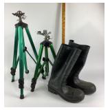 Tingley Pilot Boots, Sprinkler Tripods