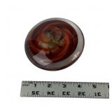 Glass Paperweight With Swirled Design